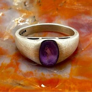 Sterling Silver Amethyst Ring - Size 7